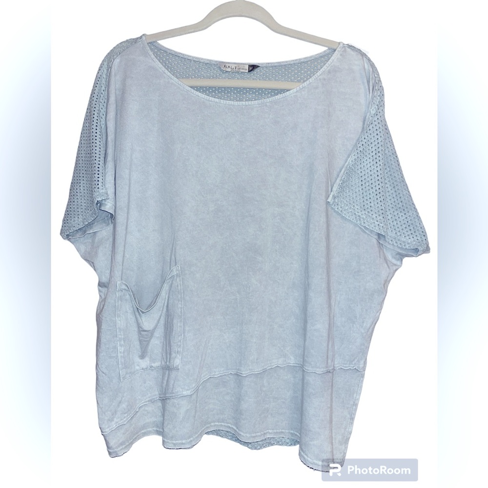 Chalet et ceci - Hemp yoga top silvery blue size Med